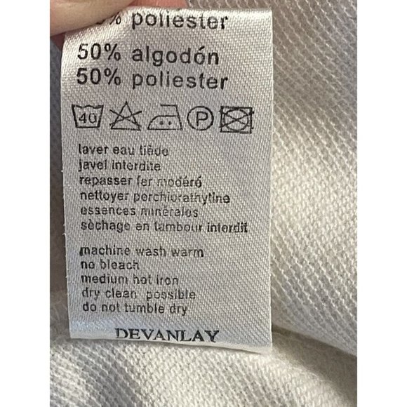 LACOSTE White Blue Slim Fit Polo Women's Short Sleeve Shirt Cotton Blend Size 4 - Picture 6 of 9